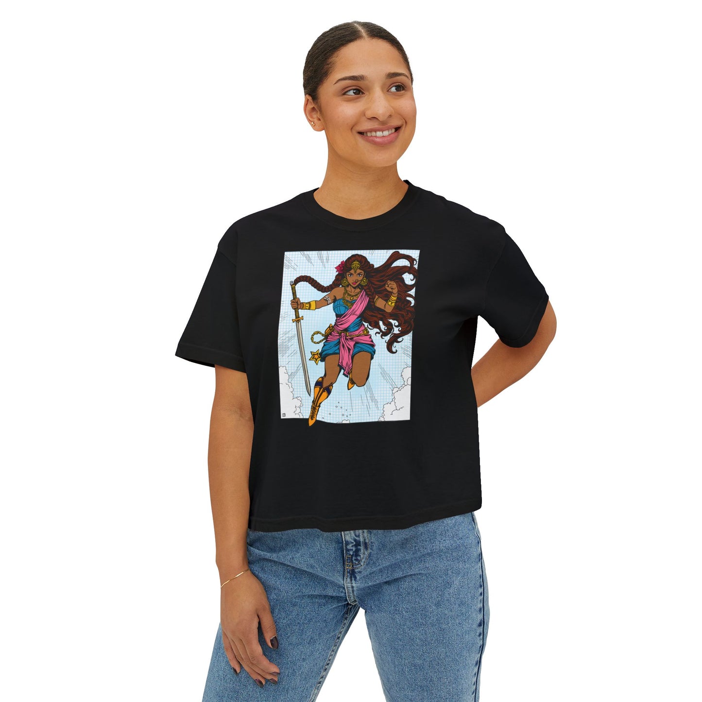 Bollywood Desi Super Girl Boxy Tee
