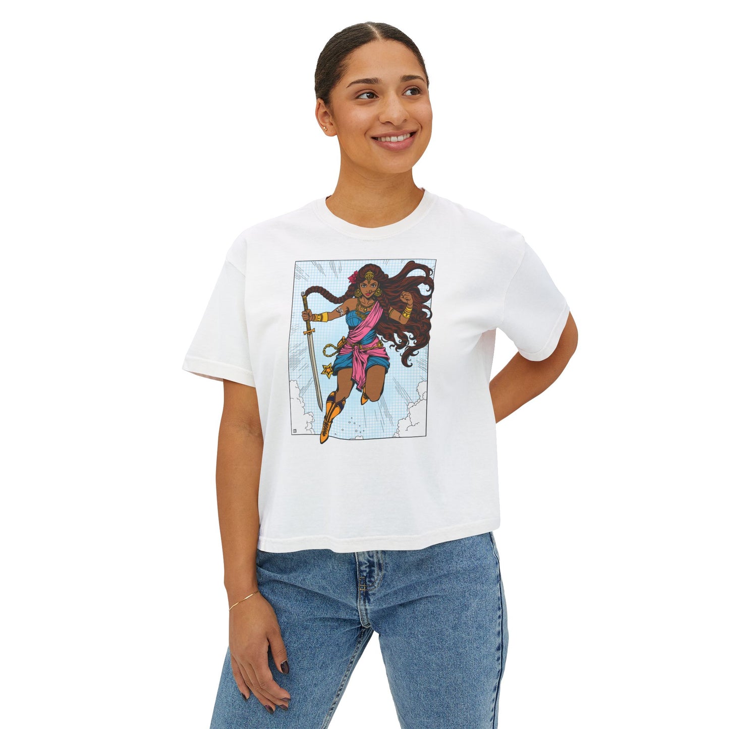 Bollywood Desi Super Girl Boxy Tee