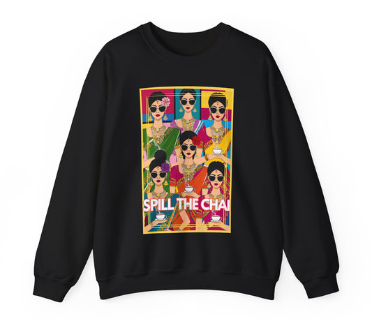 Bollywood Spill The Chai South Asian Crewneck Sweatshirt